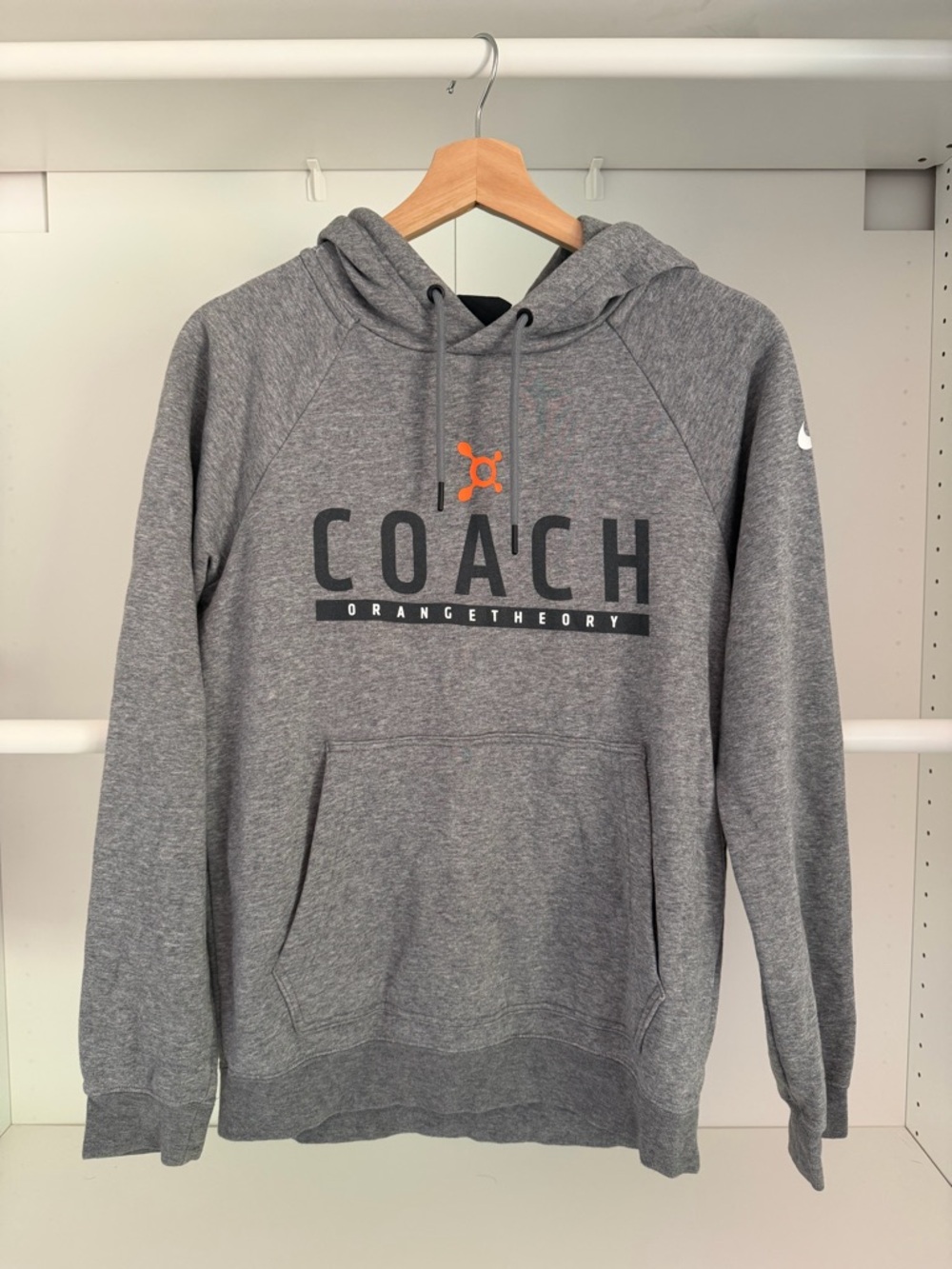 Nike Gray & Orange Coach Hooded Sweatshirt